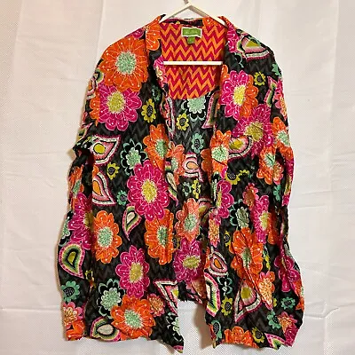 Vintage Blouse Womens Shirt Top Size 14 Multicoloured 100% Cotton Paisley Floral • $11.35