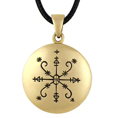 $17.99 • Buy Bronze Met Kalfou Kalfu Voodoo Loa Veve Pendant Necklace Talisman Jewelry Amulet