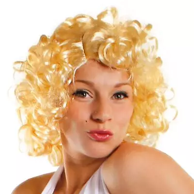 Blonde Hollywood Starlet Curly Wig 1950's Style Popstar Adults 50s Fancy Dress • £9.99