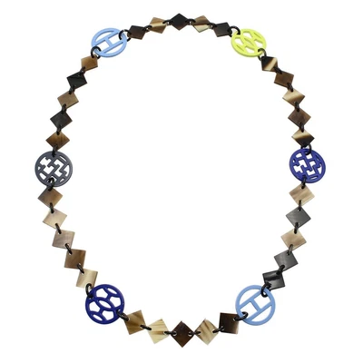 $665 • Buy HERMES Buffalo Horn Lacquer Diva Necklace H Logo Excellent Z1476