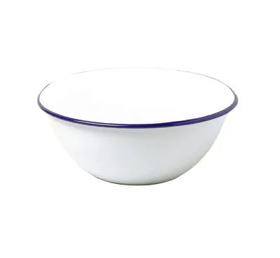 FALCON ENAMEL Mixing Bowl 18/24cm White Deep Mixing Cooking Baking Serving Bowl • £14.99