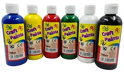 £12.99 • Buy 6 X 200ml Poster Paint Childrens Ready Mixed Non Toxic Kids Paints Bottles CRAFT