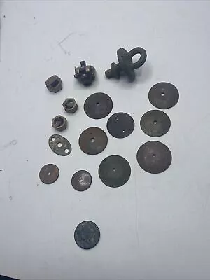 Metal Detector Finds Lot Brass? Copper? Eagle? Military Button? Clamp MK • $9.99