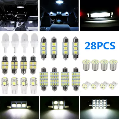$6.93 • Buy 28Pcs Car Interior LED Light For Dome Map License Plate Lamp Bulbs Accessories