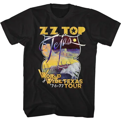 ZZ Top World Wide Texas Tour 76-77 Men's T Shirt Rock Music Band Merch • $43.02