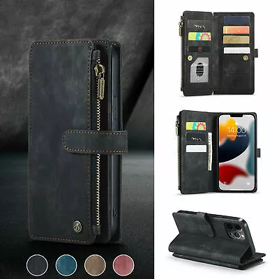 For Samsung A52S S22 S8 S9 S10 A72 Note 20 Zipper Wallet Case Flip Leather Cover • $26.99