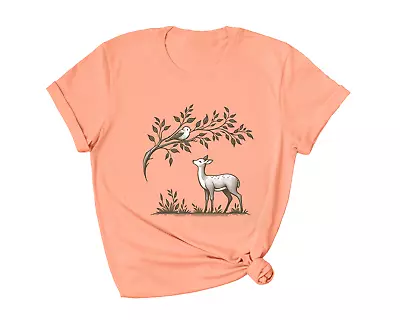 Deer And Bird Lovely  Cute Animal Forest Animal Trend Gift  Tee/ Tshirt • $23.10