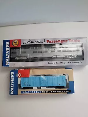 HO Walthers 932-9726 Santa Fe Super Chief Pleasure Dome Plated & 3606 NA Boxcar • $75