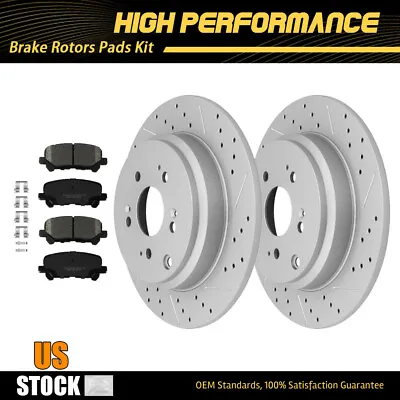 Rear Drilled Disc Brake Rotors Pads For Honda Pilot Odyssey Acura MDX ZDX • $70.99