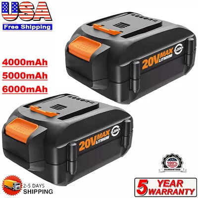 $30.98 • Buy 2Pack MAX 20V For WORX WA3525 20V 6.0Ah Max Lithium Battery Power Tools WA3520