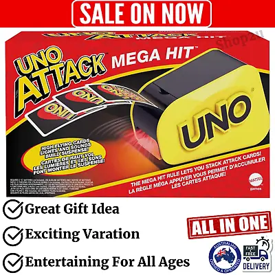 UNO Attack Electronic Family Card Game Mega Hit Launcher Lights Sounds • $84.95