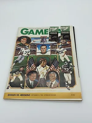 Gameday Magazine Redskins Vs Eagles NFL Football November 1982 50th Season RARE! • $30