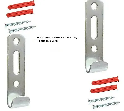 Heavy Duty Picture J Wall Picture Hooks Mirror Hanger Frame Hanging Screws S+R • £3.84