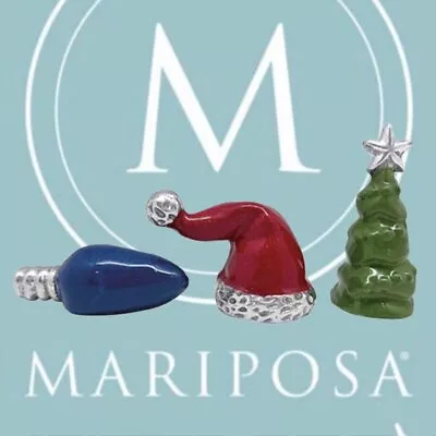 Mariposa Napkin Weight Set Of 3 Red Santa Hat Green Tree Blue Christmas Bulb • $53.98