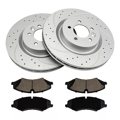 34333 Front Drilled Brake Rotors W/ Ceramic Pads Fits 2010-2016 Land Rover LR4 • $148.56