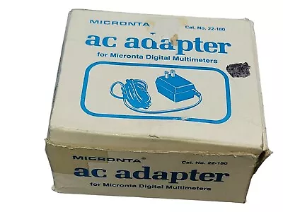 Vintage MICRONTA AC Adapter Multimeter 22-180  120v Ac 60Hz 3W / 9v DC  40mA NOS • $14.99
