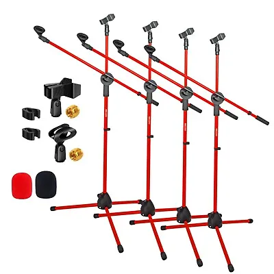 4x Microphone Stand Boom Telescoping Stand Tripod Holder Mic Clip Arm 5Core🔴 • $49.99