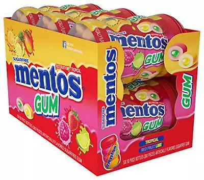 Mentos Sugar-Free Chewing Gum Red Fruit And Lime 50 Piece Bottle 6 Pack • $19.15