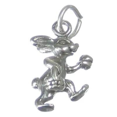 Easter Bunny Rabbit With Egg Sterling Silver Charm .925 X 1 Charms • £9.99