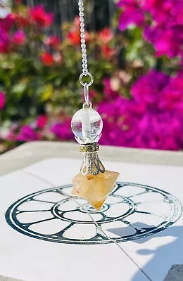 Citrine Merkaba Star Crystal Pendulum • £8
