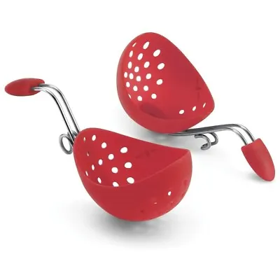 Cuisipro Red Silicone Egg Poacher - Set Of 2 • $19.95