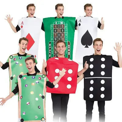 Domino Pool Roulette Dice Costume Men Casino Stag Party Fancy Dress Outfit New • $87.79