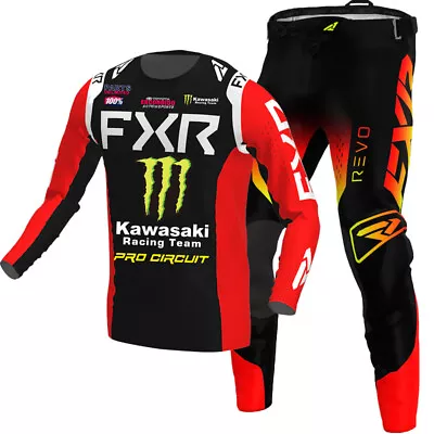 FXR Revo Monster Kawasaki MX Gear Jersey/Pants Combo Motocross ATV Racing Set • $157