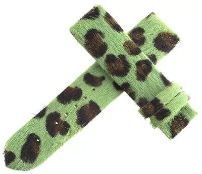 Authentic Womens Van Der Bauwede 20x19mm Green Leopard Pattern Watch Band NEW • $125