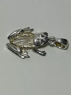 Vintage Silver & Gold Tone Frog Pendant 2” Abstract Wire Frog • $22