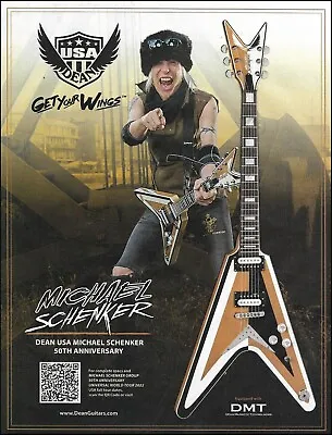 Dean USA Michael Schenker 50th Anniversary V Guitar Advertisement Ad Print • $4