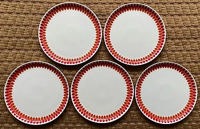 Vintage Melitta Germany Red Orange Bread Plates Dinnerware Kitchenware Modern • $55