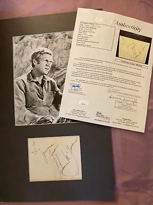 Rare STEVE MCQUEEN Autograph W/ James  A.Spence COA; Matt & Stock Photo Incl • $425