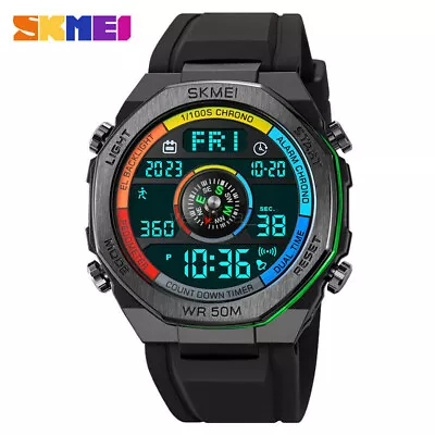 SKMEI Men Sport Watch Compass Pedometer Calories Boys Watches Digital Wristwatch • $35.13