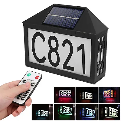 £21.79 • Buy LED Solar House Number Light Address Sign Illuminate Garden Door Plate W/Remote