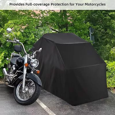 Large Motorcycle Shelter Bike Shed Cover Tent Outdoor Storage Garage With Lock   • $315.59