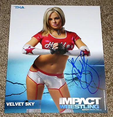 VELVET SKY Signed Autographed TNA Impact Wrestling Knockouts 8x10 Promo Photo • $24.99