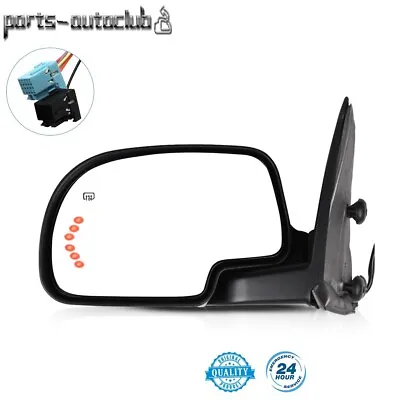 Side View Mirror Power Heated Turn Signal Driver Left Door For 2003-07 GMC Chevy • $50.34