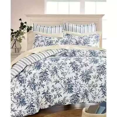 Martha Stewart Collection Cozy Toile Cotton Flannel Duvet Cover King (106 X 90 • $19.99