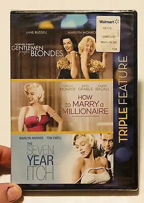 Marilyn Monroe - Gentlemen Blondes /Marry Millionaire /Seven Year ItchBN 3 DVDs • $14.98