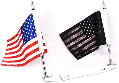 GUAIMI License Plate Flag Mount Double Flag Pole Holder With Motorcycle Flags... • $50.40