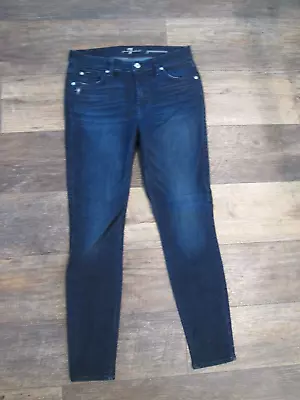 7 For All Mankind Women's Cropped 5 Pocket Gwenevere Blue Jeans Size 28 Dark • $14