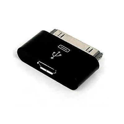 Micro USB To 30Pin Dock Charger Connector For IPhone 3G 4 4S IPod IPad 2 3 Black • £4.99