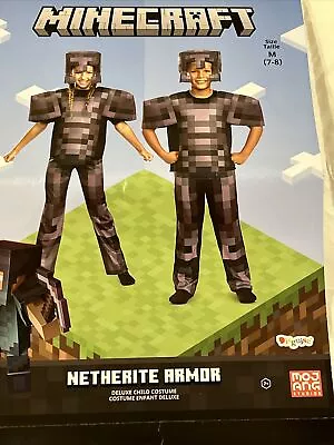 Halloween Costume Kids- Minecraft Size M (7-8) 3 Pieces Netherite Armor • $15