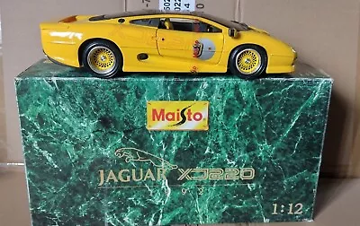 1:12 RARE Jaguar Xj220  Large Die Cast Model Yellow Racing Version Boxed Maisto • £99