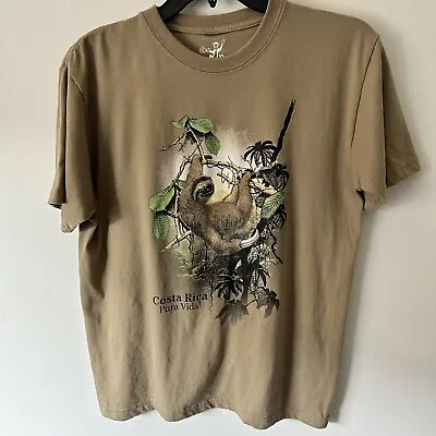 $4.99 • Buy Pura Vida Costa Rica T Shirt Tan Sloth Graphic Adult Size XL