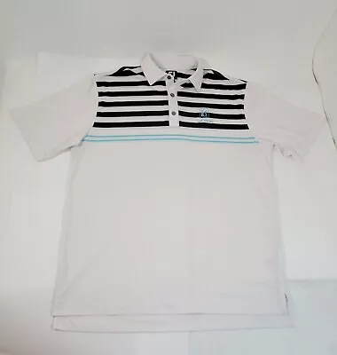 Footjoy Polo Men Shirt Large Golf White Stripes Short Sleeve TPC Las Vegas  • $19.99