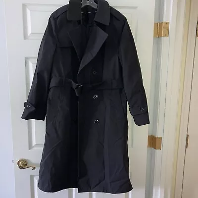 Defense Logistics Agency Garrison Collection Black Army Trench Coat Size 38R • $25.99