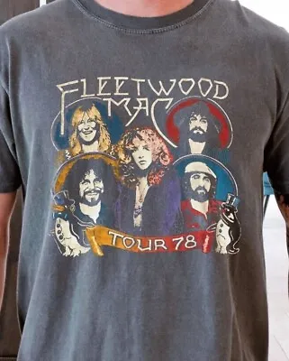 Fleetwood Mac Tour 78 T-Shirt Rock Band On Vintage Black Comfort Colors 1717 Tee • $17.95