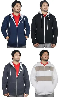 Mens Zip Up Hoodies Plain Zipper Fleece Sweatshirts Jumper Top Long Sleeve UK • £9.99