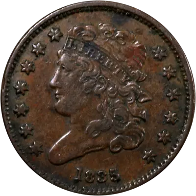 1835 Half Cent Great Deals From The Executive Coin Company • $113